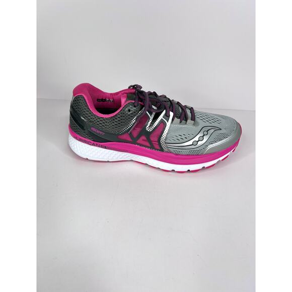 Saucony Hurricane Size 10 ISO 3 S10348-1 Grey Pink Black Women's Running Shoes - Picture 5 of 14